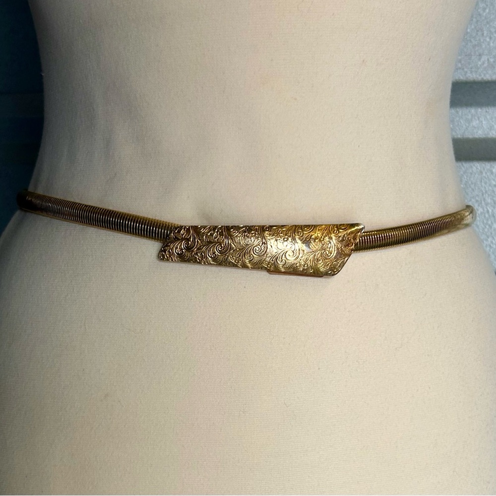 Vintage Snake Chain Engraved Metal Belt